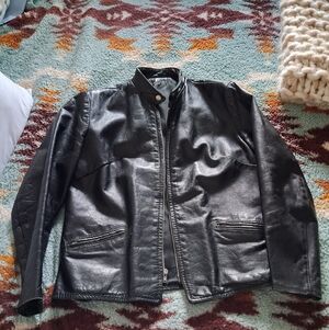🏍️ Vintage Leather Cafe Racer Jacket